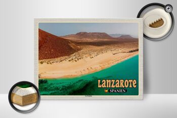 Panneau en bois voyage 40x30cm Lanzarote Espagne Île de La Graciosa 2