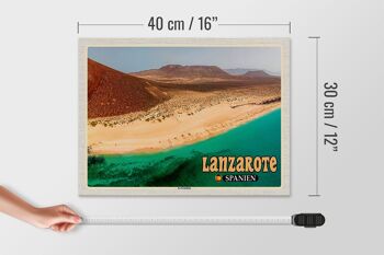 Panneau en bois voyage 40x30cm Lanzarote Espagne Île de La Graciosa 4