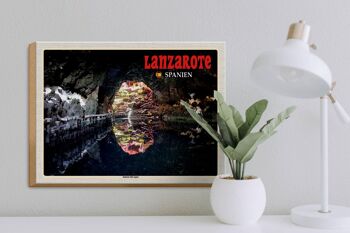 Panneau en bois voyage 40x30cm Lanzarote Espagne Jameos del Agua 3