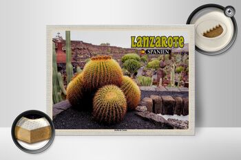 Panneau en bois voyage 40x30cm Lanzarote Espagne Jardin de Cactus Garden 2