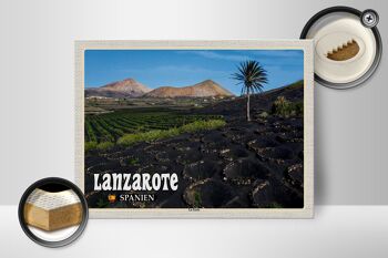 Panneau en bois voyage 40x30cm Lanzarote Espagne village de La Geria 2