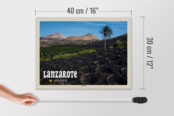 Panneau en bois voyage 40x30cm Lanzarote Espagne village de La Geria 4