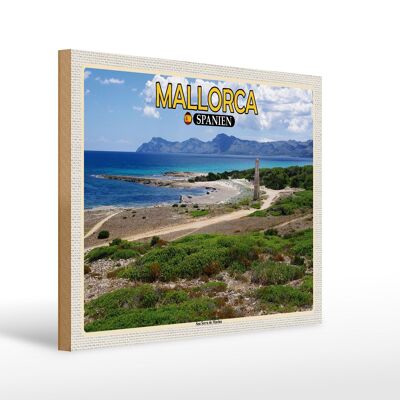Cartel de madera viaje 40x30cm Mallorca España Son Serra de Marina Mar
