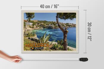 Panneau en bois voyage 40x30cm Majorque Espagne plage mer vacances ville 4