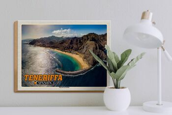 Panneau en bois voyage 40x30cm Tenerife Espagne Playa de Las Teresitas 3