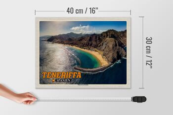 Panneau en bois voyage 40x30cm Tenerife Espagne Playa de Las Teresitas 4