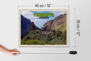 Panneau en bois voyage 40x30cm Tenerife Espagne Masca village de montagne montagnes 4