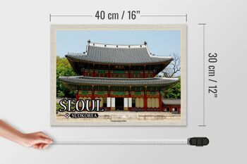 Panneau en bois voyage 40x30cm Séoul Corée du Sud Palais Changdeokgung 4