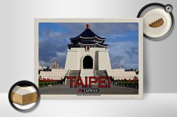 Panneau en bois voyage 40x30cm Taipei Taiwan National Chiang-Kai-shek 2