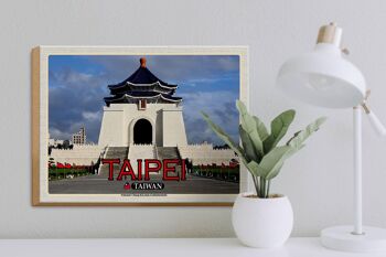 Panneau en bois voyage 40x30cm Taipei Taiwan National Chiang-Kai-shek 3