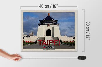 Panneau en bois voyage 40x30cm Taipei Taiwan National Chiang-Kai-shek 4