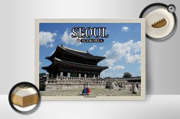 Panneau en bois voyage 40x30cm Séoul Corée du Sud Palais Gyeongbokgung 2