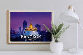 Panneau en bois voyage 40x30cm Bangkok Thaïlande Le Temple de la Montagne d'Or 3