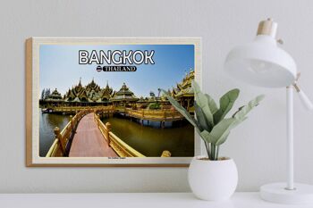 Panneau en bois voyage 40x30cm Bangkok Thaïlande Le Temple d'Or 3