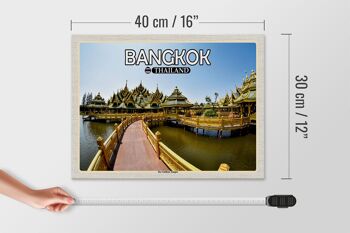 Panneau en bois voyage 40x30cm Bangkok Thaïlande Le Temple d'Or 4