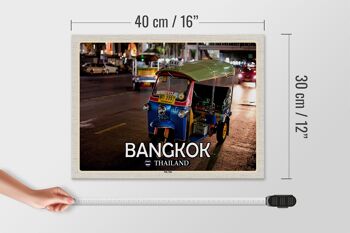 Panneau en bois voyage 40x30cm Bangkok Thaïlande Tuk Tuk cadeau 4