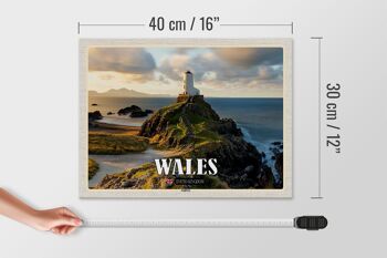 Panneau en bois voyage 40x30cm Pays de Galles Royaume-Uni Anglesey Island Sea 4