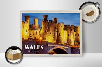 Panneau en bois voyage 40x30cm Pays de Galles Royaume-Uni Château de Conwy 2