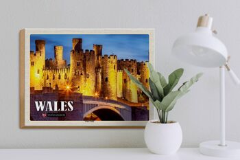 Panneau en bois voyage 40x30cm Pays de Galles Royaume-Uni Château de Conwy 3
