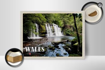 Panneau en bois voyage 40x30cm Pays de Galles Royaume-Uni Brecon Waterfalls 2