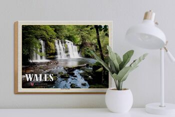 Panneau en bois voyage 40x30cm Pays de Galles Royaume-Uni Brecon Waterfalls 3