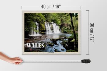 Panneau en bois voyage 40x30cm Pays de Galles Royaume-Uni Brecon Waterfalls 4