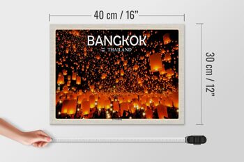 Panneau en bois voyage 40x30cm Bangkok Thaïlande Loy Krathong Festival des Lumières 4