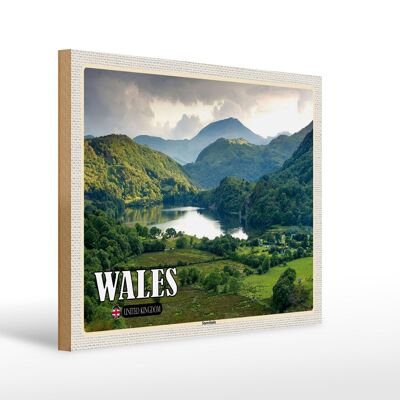 Holzschild Reise 40x30cm Wales Snowdonia Nationalpark