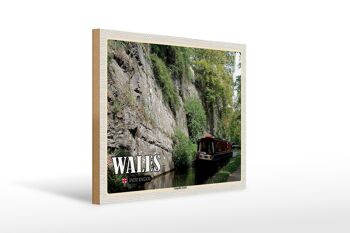 Panneau en bois voyage 40x30cm Pays de Galles Royaume-Uni Canal de Llangollen 1