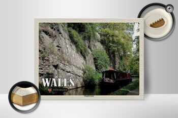 Panneau en bois voyage 40x30cm Pays de Galles Royaume-Uni Canal de Llangollen 2
