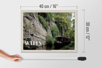 Panneau en bois voyage 40x30cm Pays de Galles Royaume-Uni Canal de Llangollen 4