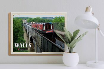 Panneau en bois voyage 40x30cm Pays de Galles Royaume-Uni Aqueduc de Pontcysyllte 3