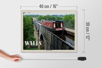 Panneau en bois voyage 40x30cm Pays de Galles Royaume-Uni Aqueduc de Pontcysyllte 4
