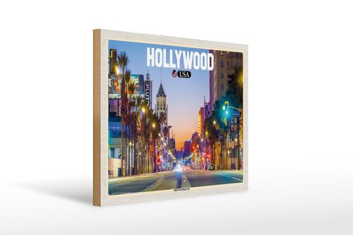 Holzschild Reise 40x30cm Hollywood USA Hollywood Boulevard