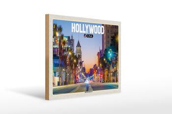 Panneau en bois voyage 40x30cm Hollywood USA Hollywood Boulevard 1