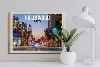 Panneau en bois voyage 40x30cm Hollywood USA Hollywood Boulevard 3