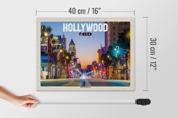 Panneau en bois voyage 40x30cm Hollywood USA Hollywood Boulevard 4