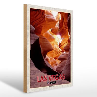 Panneau en bois voyage 30x40cm Las Vegas USA Antelope Canyon