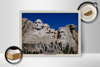 Panneau en bois voyage 40x30cm Keystone USA Mount Rushmore Memorial 2