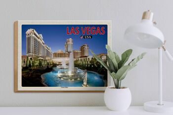 Panneau en bois voyage 40x30cm Las Vegas USA Caesars Palace Hotel Casino 3