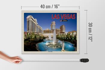 Panneau en bois voyage 40x30cm Las Vegas USA Caesars Palace Hotel Casino 4