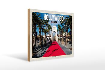 Panneau en bois voyage 40x30cm Hollywood USA Universal Studios 1