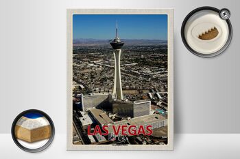 Panneau en bois voyage 30x40cm Las Vegas USA Stratosphere Tower 2