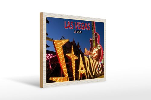 Holzschild Reise 40x30cm Las Vegas USA Neon Museum