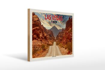 Panneau en bois voyage 40x30cm Las Vegas USA Red Rock Canyon 1