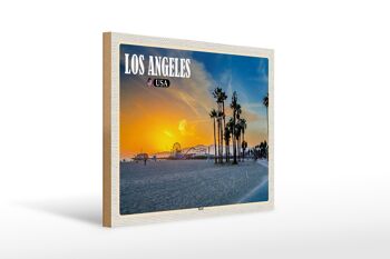 Panneau en bois voyage 40x30cm Los Angeles USA Beach Venice Beach 1