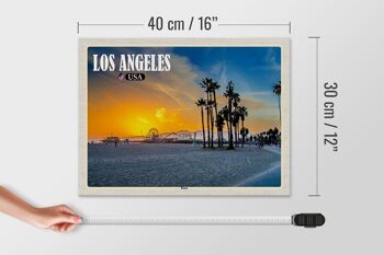Panneau en bois voyage 40x30cm Los Angeles USA Beach Venice Beach 4
