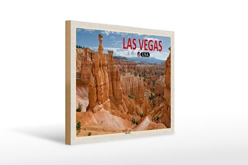 Holzschild Reise 40x30cm Las Vegas USA Zion Park Geschenk