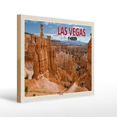 Cartello in legno da viaggio 40x30 cm Las Vegas USA Zion Park regalo