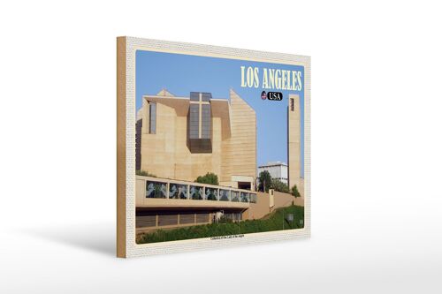 Holzschild Reise 40x30cm Los Angeles Cathedral Our Lady of Angels